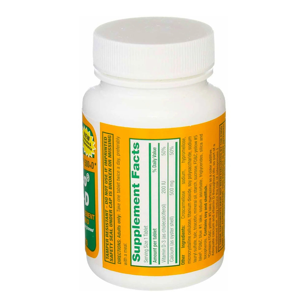 Rugby Oysco 500 + D Calcium Supplement Tablets - 60 Count