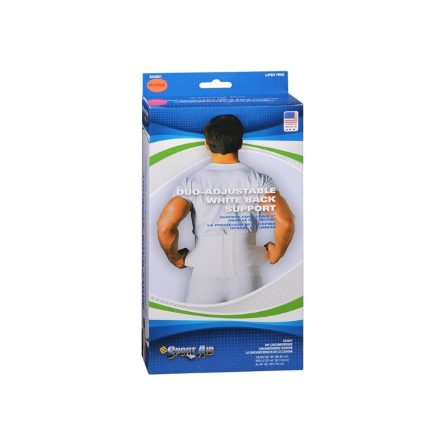 Sport Aid Back Support Duo-Adjustable White