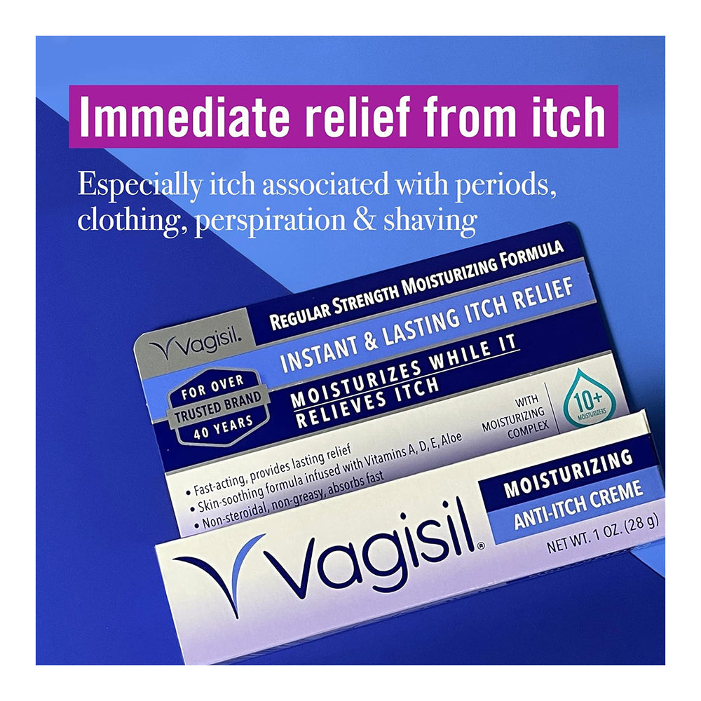 Vagisil Regular Strength Moisturizing Anti-Itch Cream, 1.0 Oz