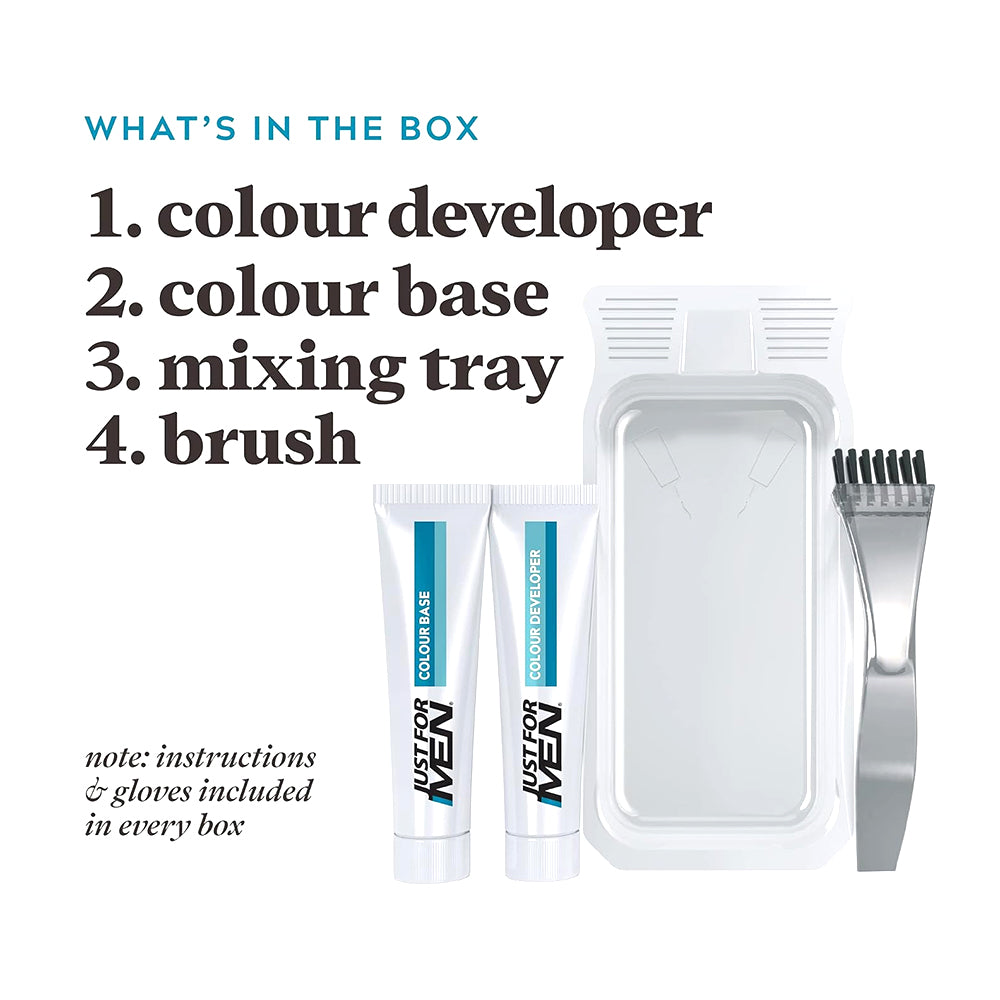 Just For Men Brush-In Mustache, Beard And Sideburns, Medium Brown, Kit