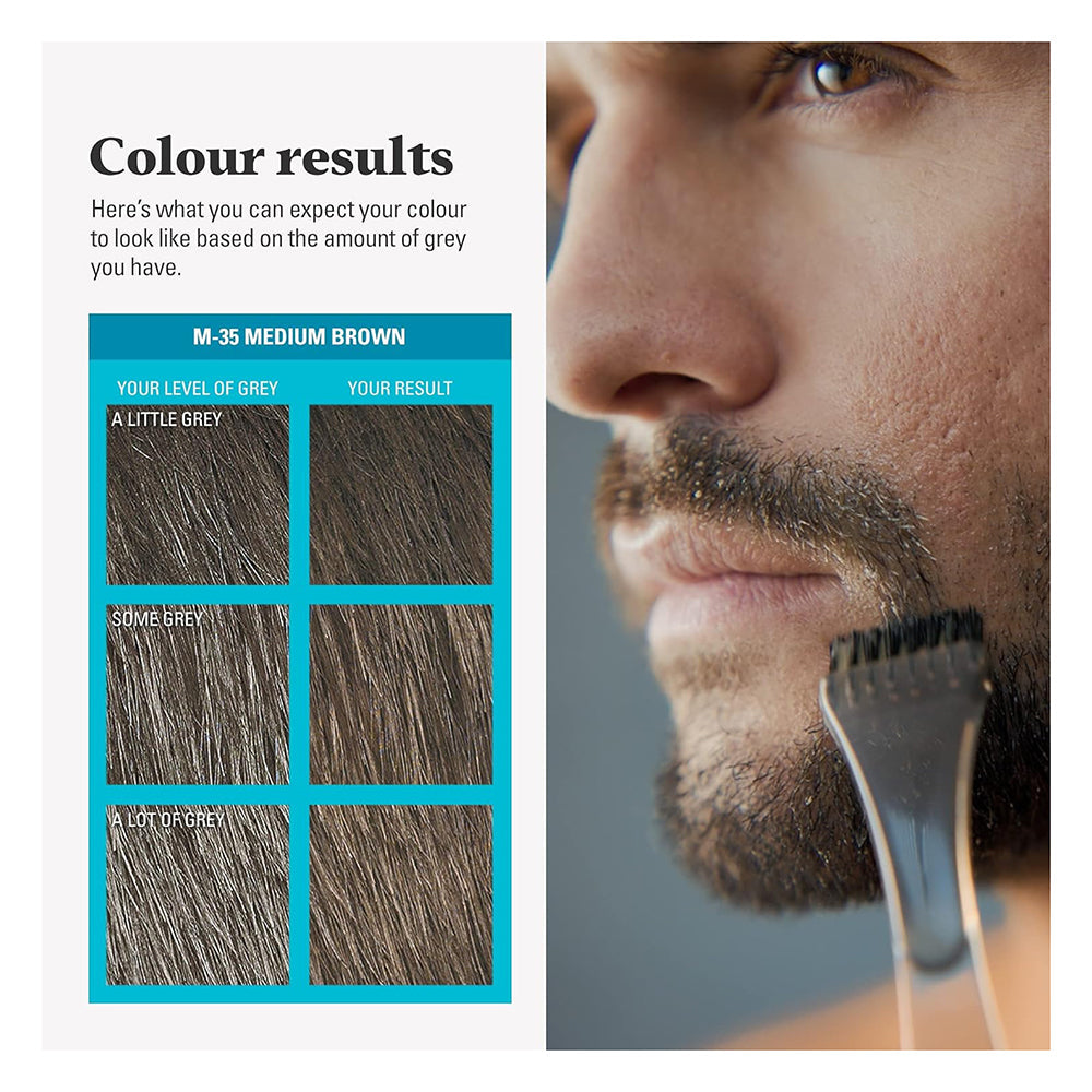 Just For Men Brush-In Mustache, Beard And Sideburns, Medium Brown, Kit