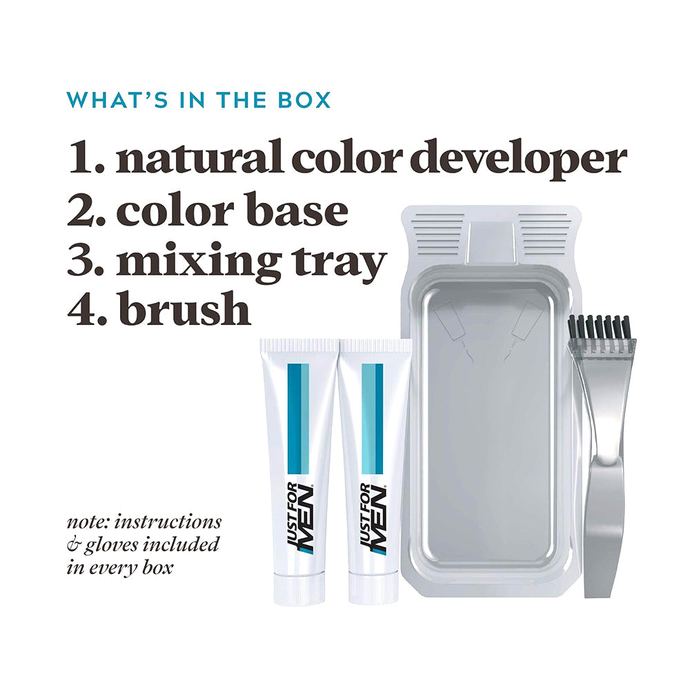 Just For Men Brush-In Mustache, Beard And Sideburns, Dark Brown - Kit