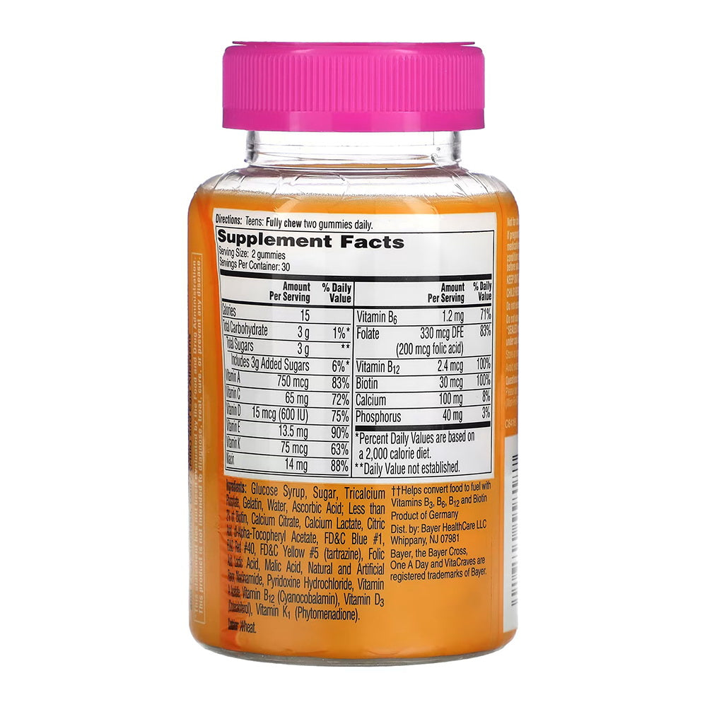 One A Day For Her Vitacraves Teen Multi Gummies - 60 Ct