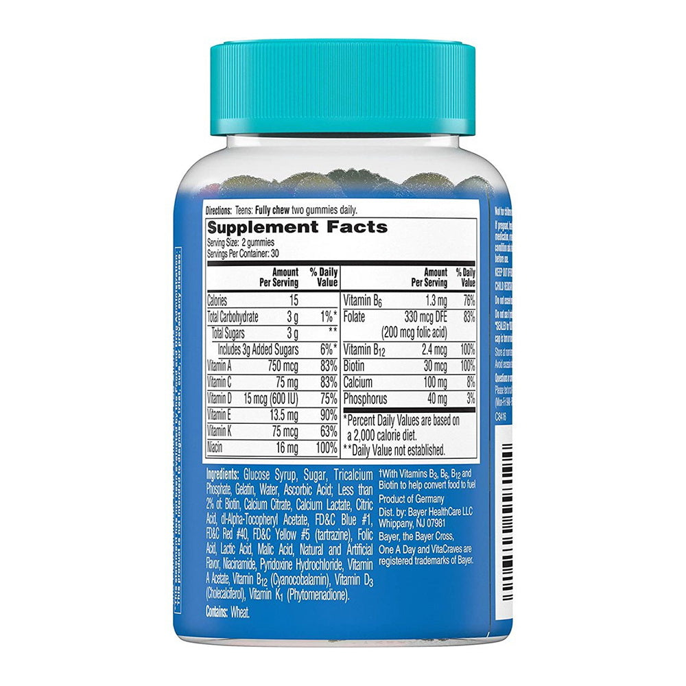 One A Day Vitacraves Teen For Him Gummies, Assorted 60 Ea