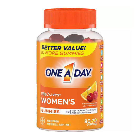 One A Day Women'S Vitacraves Multivitamin Gummies - Orange, Cherry & Berry - 80 Ct