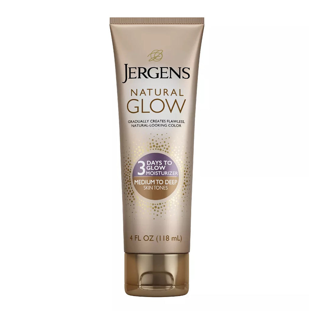 Jergens Natural Glow 3-Day Sunless Tanning Lotion, Medium To Deep Skin Tone, 4 Fl Oz