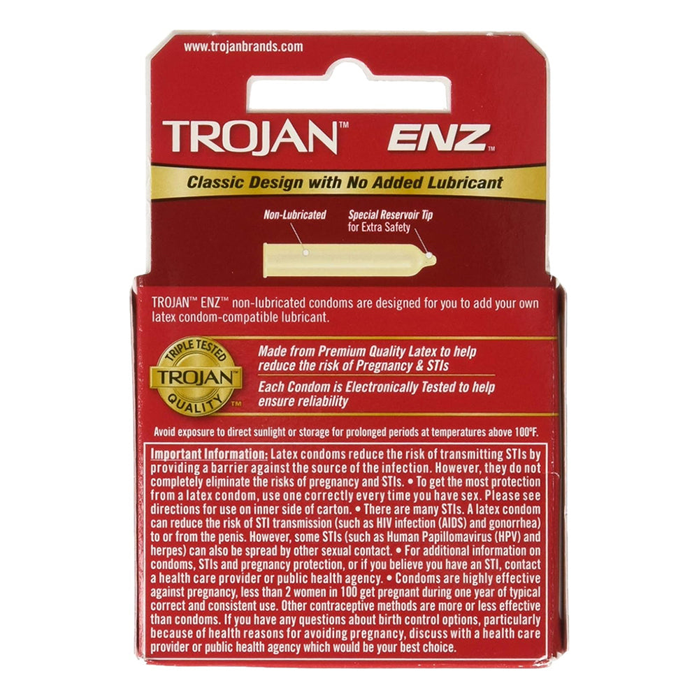 Trojan Condoms Non-Lubricated Latex 3 Each