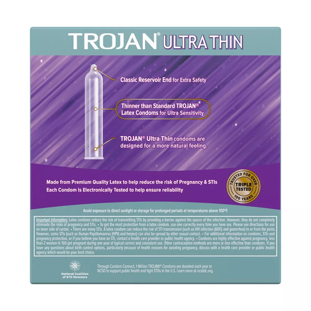 Trojan Ultra Thin Condoms For Ultra Sensitivity, 36 Count, 1 Pack