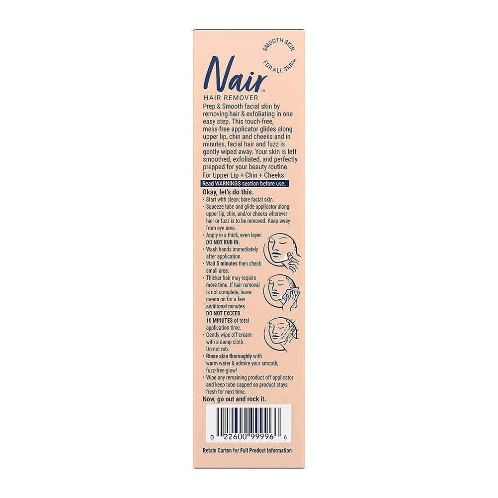 Nair Prep & Smooth Face, Facial Hair Removal For Woman, 1.76 Oz