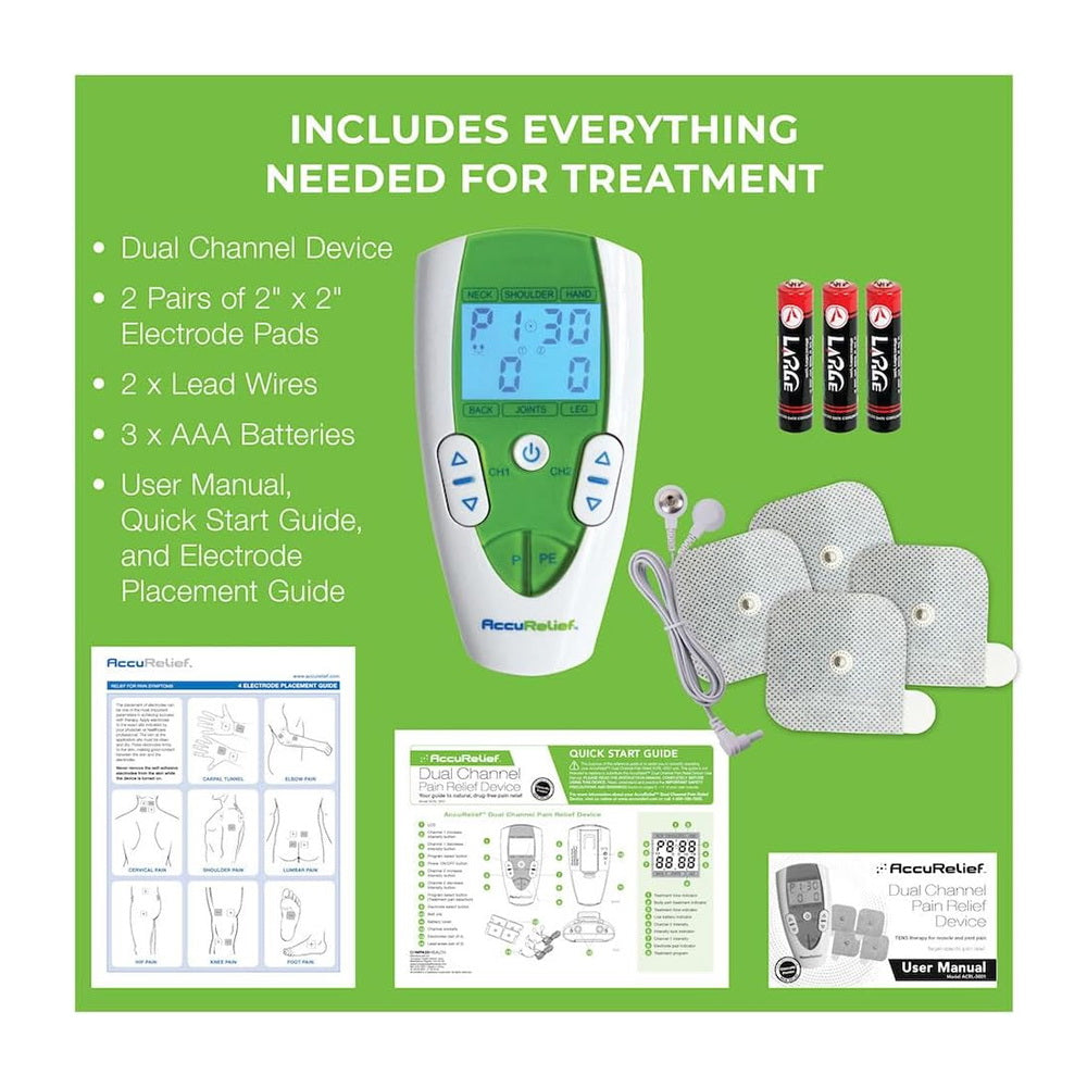 Accurelief Tens Unit Pain Relief System - Muscle Stimulator For Pain Relief