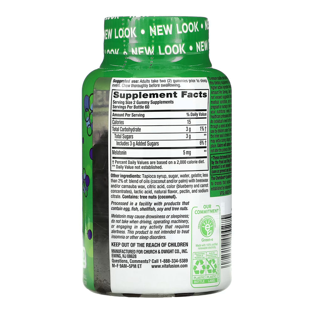 Vitafusion Extra Strength Melatonin Gummies, Blackberry 120 Ea