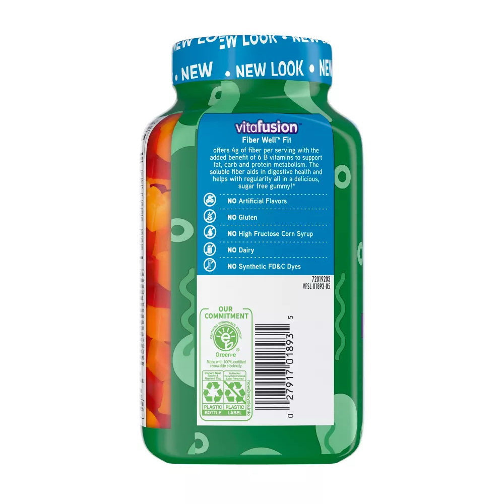 Vitafusion Fiberwell Fit Gummies, Peach, Strawberry & Berry, 90 Each