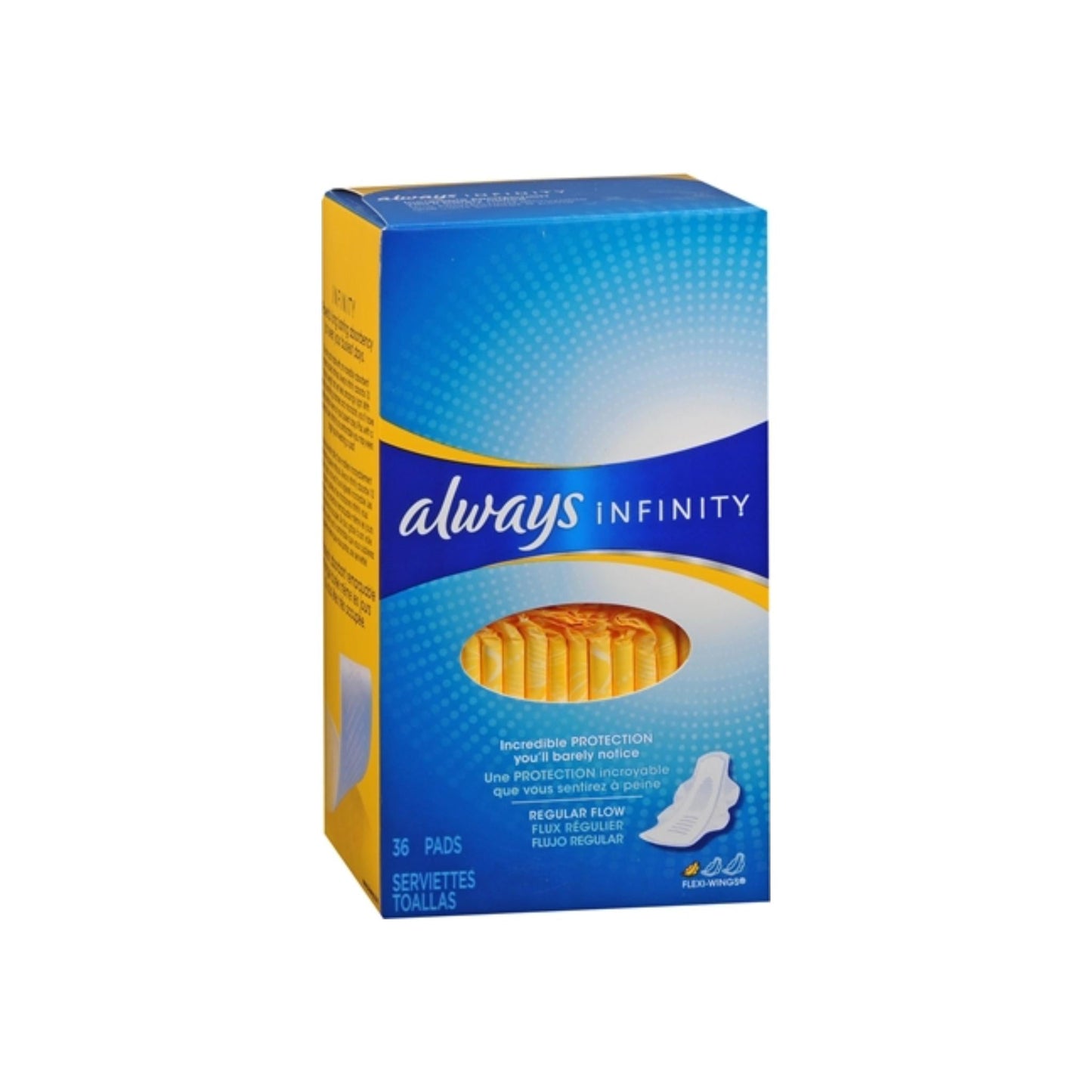 Always Infinity Maxi Pads Flexi-Wings Regular Flow 36 Each