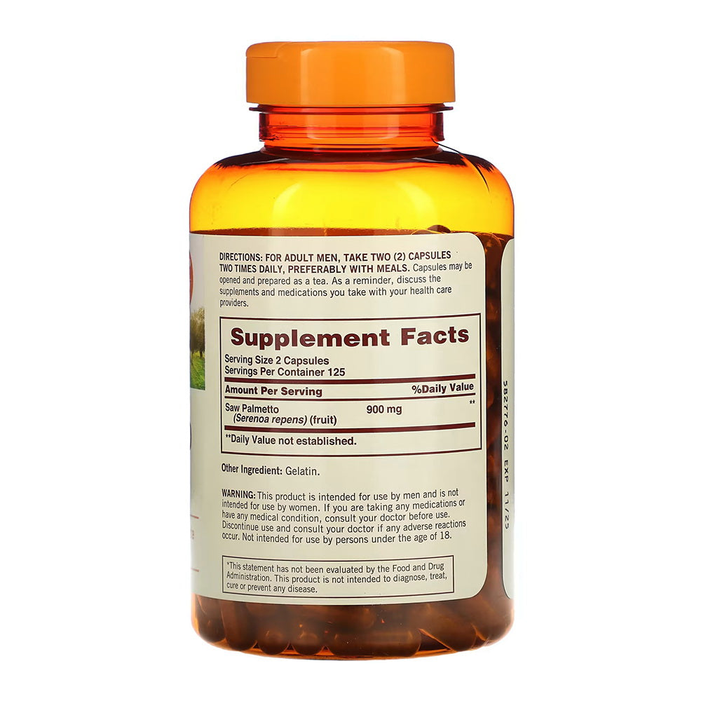 Sundown Naturals Saw Palmetto, 450 mg, 250 Capsules
