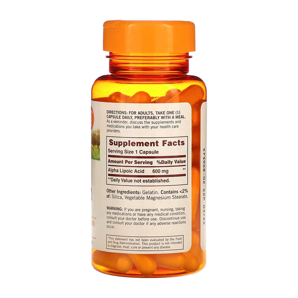 Sundown Super Alpha Lipoic Acid Capsules, 600 Mg, 60 Ct