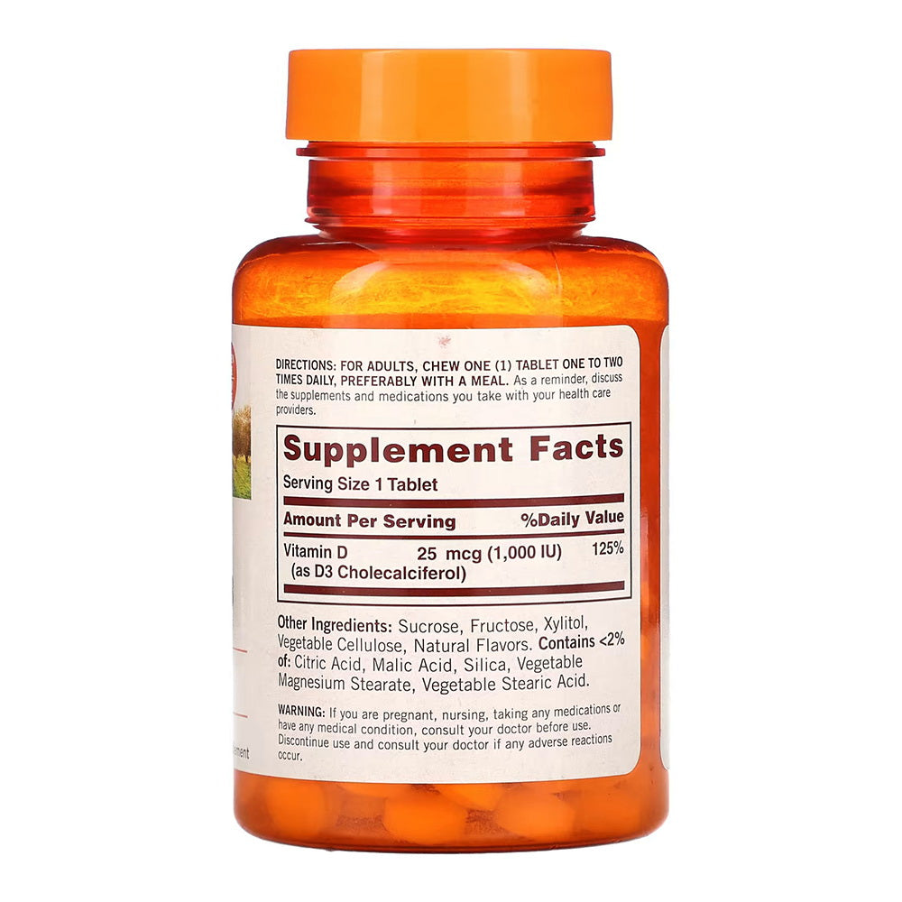 Sundown Naturals??????? Vitamin D3 25 Mcg (1000 Iu), 120 Chewable Tablets