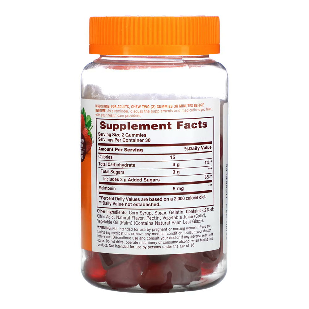 Sundown Naturals Melatonin Gummies, Strawberry, 5 Mg - 60 Ea
