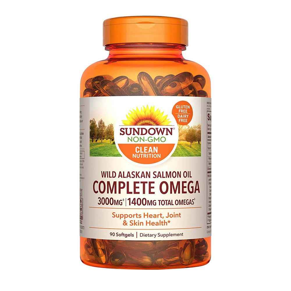 Sundown Complete Omega Wild Alaskan Salmon Oil Softgel, 1400 Mg - 90 Softgels