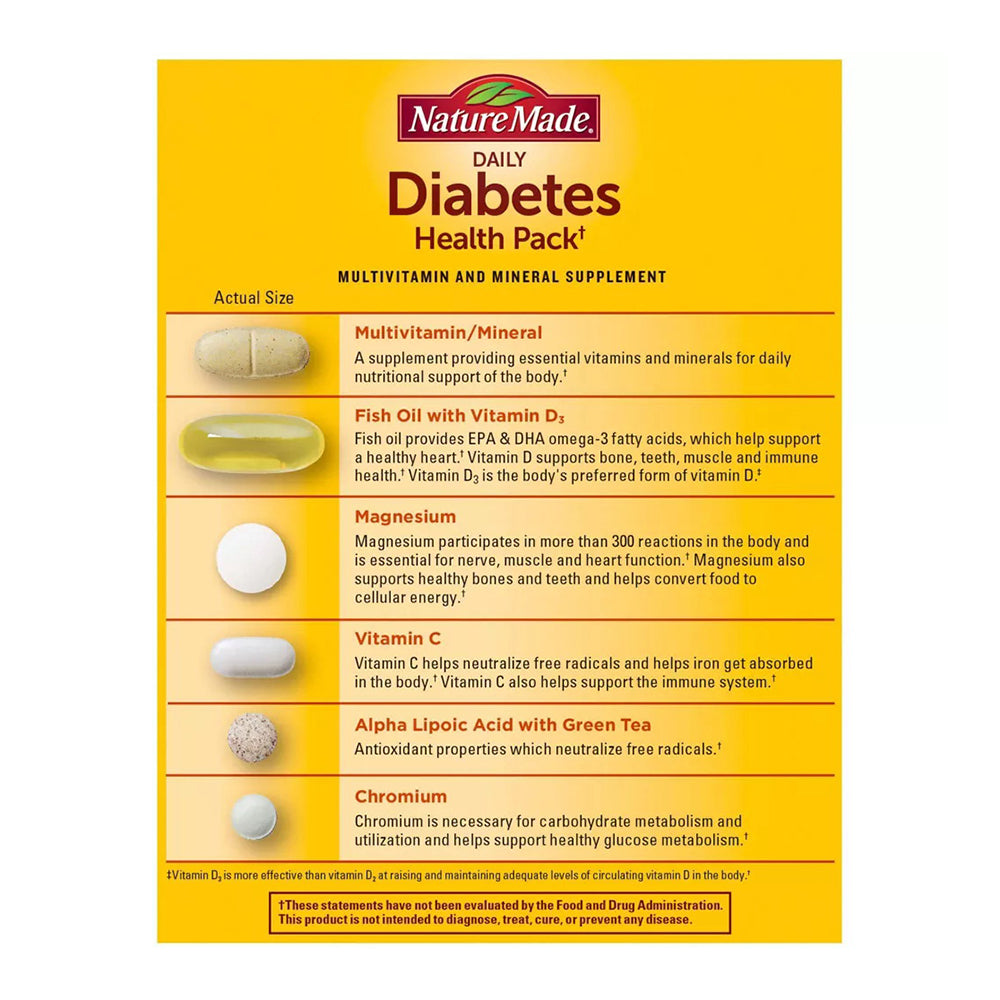 Nature Made Daily Diabetes Health CarePack 30 Each