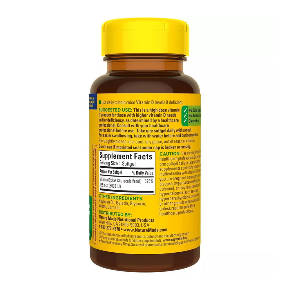 Nature Made Vitamin D3 5000 Iu Liquid Softgels 90 Ea