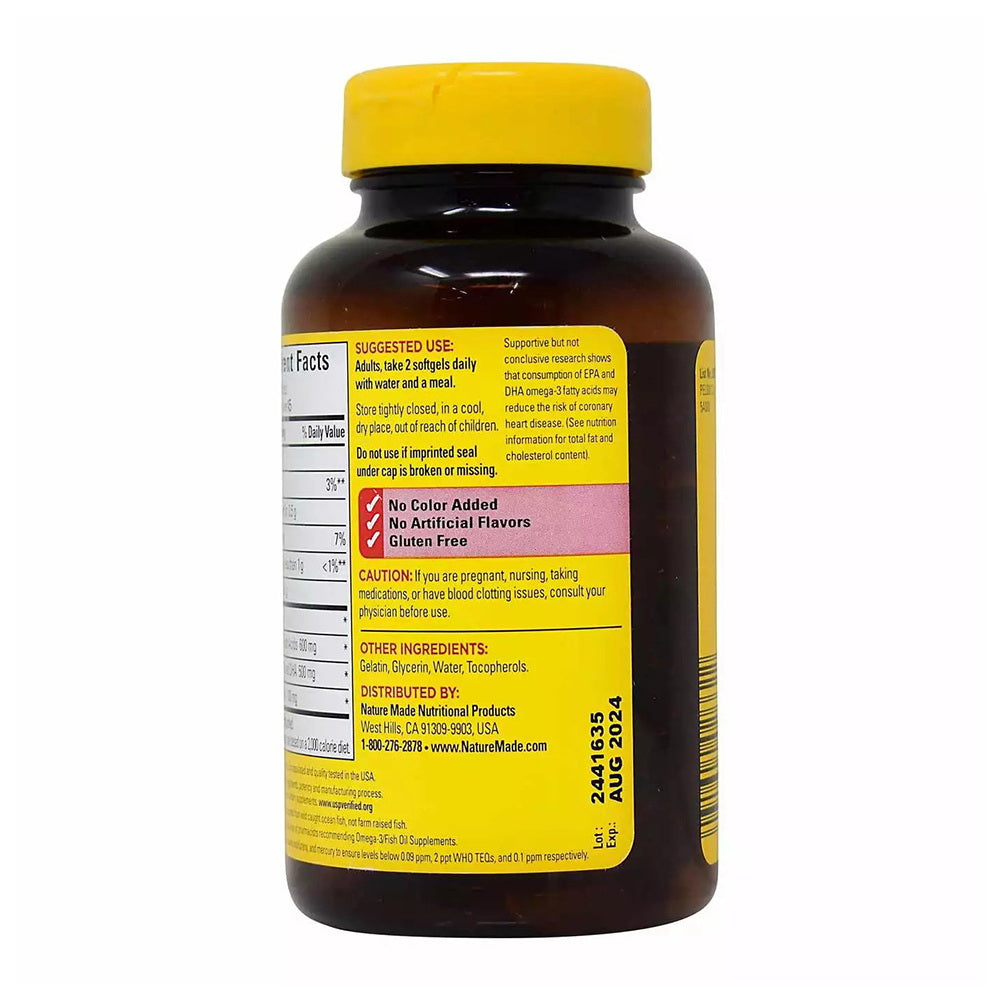 Nature Made Fish Oil Omega 3 Supplement For Heart Health Care1000 Mg