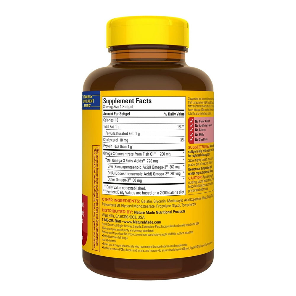 Nature Made Burp-Less Fish Oil 1200 Mg One Per Day - 120 Softgels