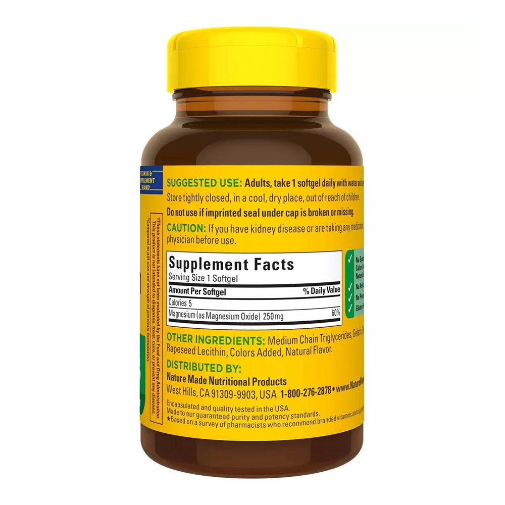 Nature Made Magnesium 250 Mg Liquid Softgels - 90 Ea
