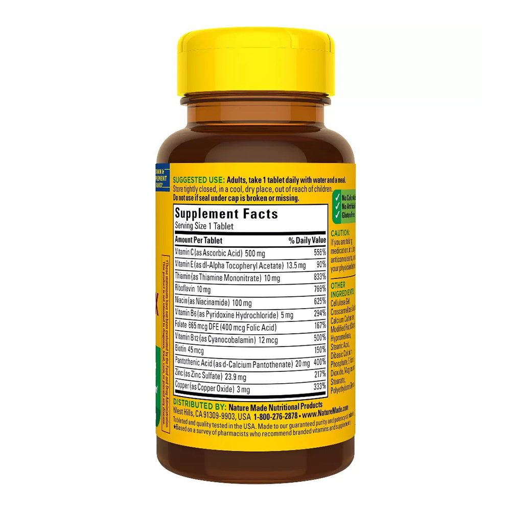 Nature Made Stress B-Complex Dietary Supplement Tablets With Vitamin C & Zinc 75 Ea