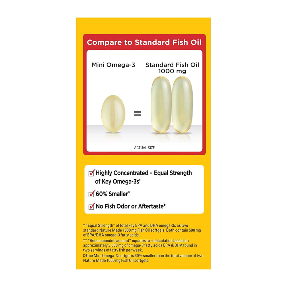 Nature Made Full Strength Mini Omega-3 Softgels 60 Ea