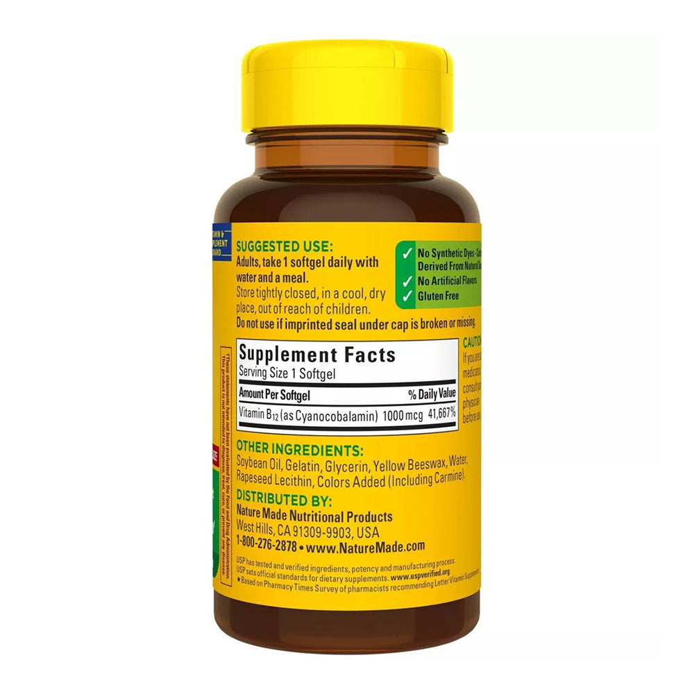 Nature Made Vitamin B12 1000 Mcg Softgels Dietary Supplement - 150 Softgels