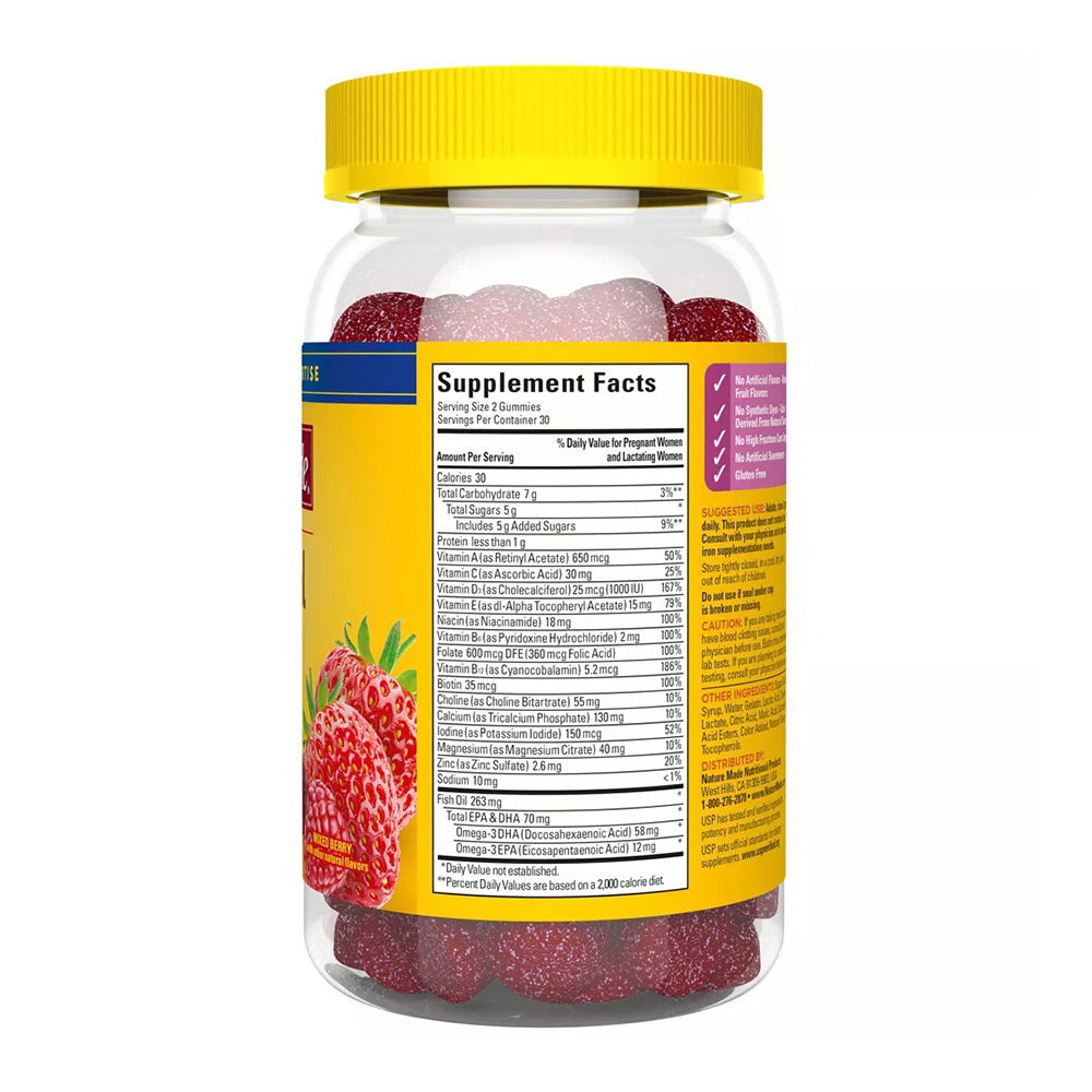 Nature Made Prenatal Gummies Folic Acid 60 Gummies