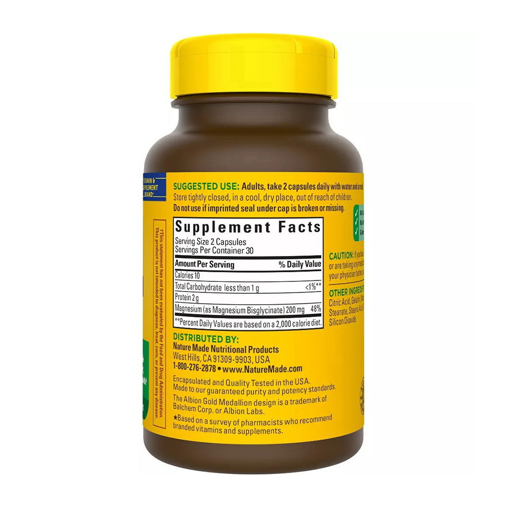 Nature Made Magnesium Glycinate 200 Mg Per Serving,