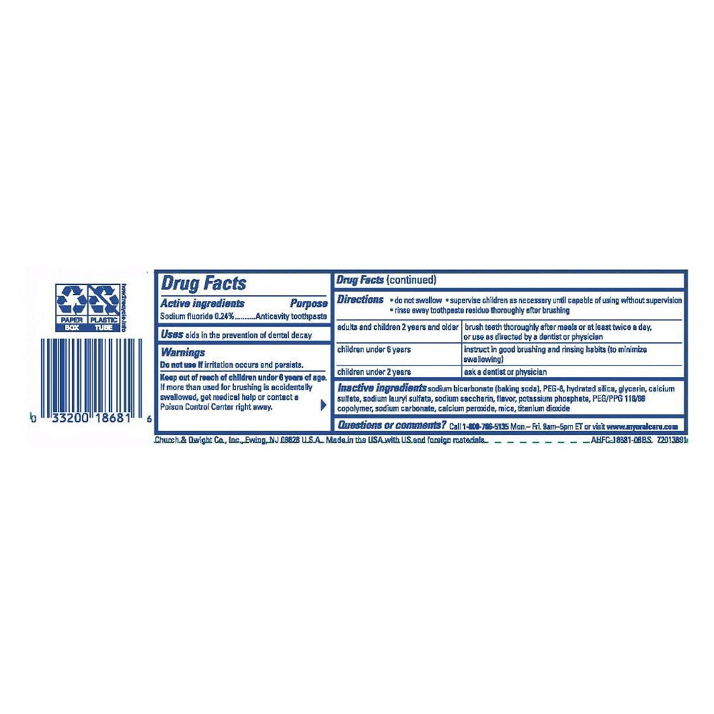 Arm & Hammer Truly Radiant Whitening Toothpaste, Fresh Mint - 4.3 Oz
