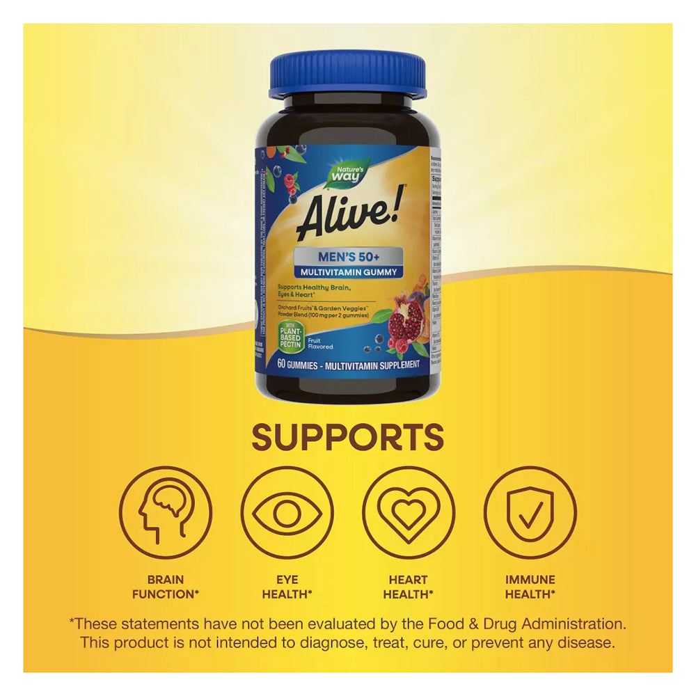 Nature'S Way Alive! Men'S 50+ Gummies - 60 Count