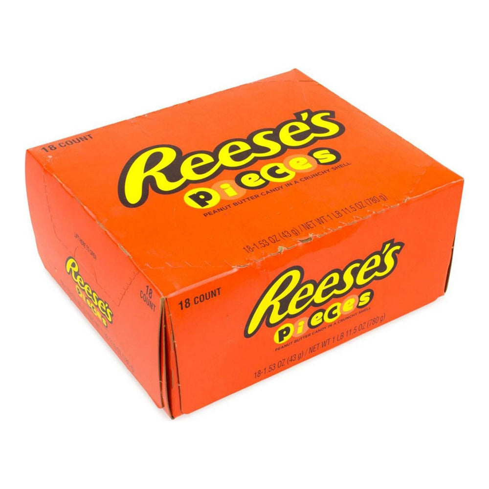 Reese'S Pieces, Peanut Butter Candy In A Crunchy Shell 1.53 Oz, 18 Ea