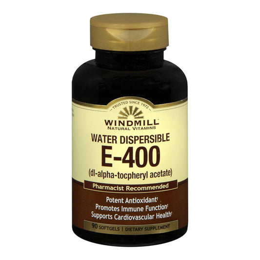 Windmill Vitamin E-400 Softgels Water Dispersible 90 Soft Gels