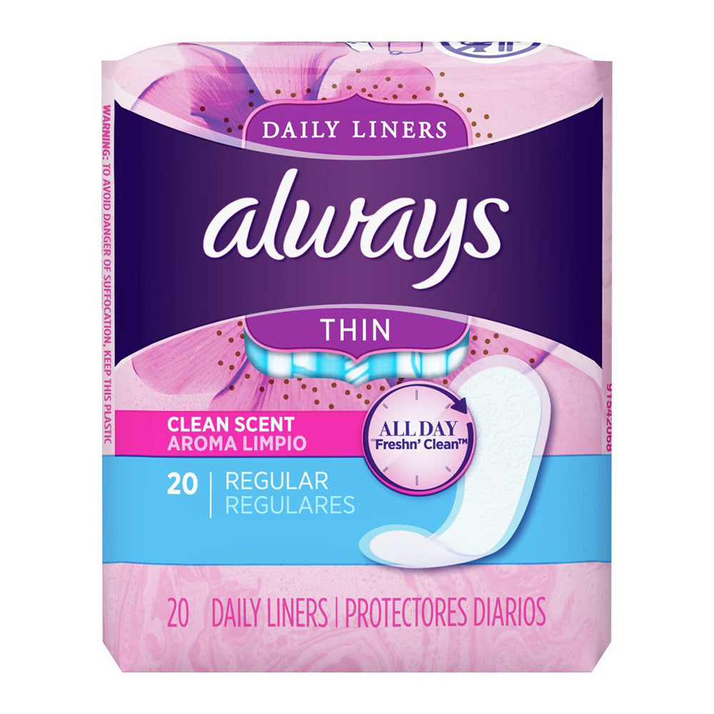 Always Scented Regular Thin Pantiliner - 20 Count Per Pack