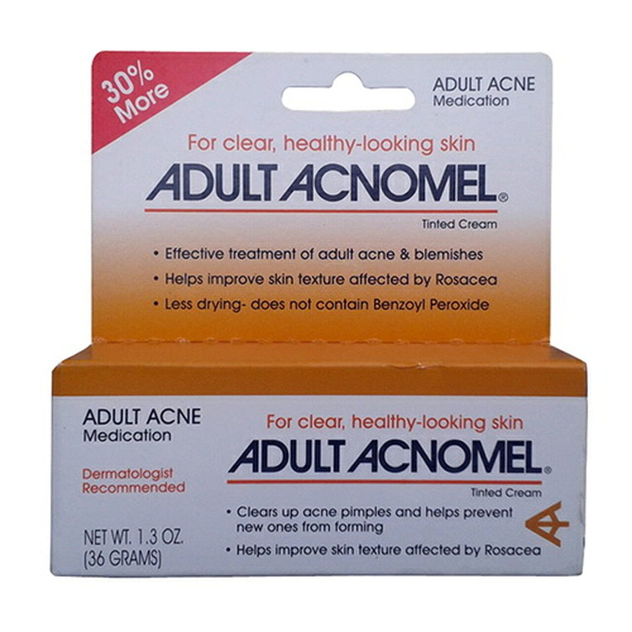 Acnomel Adult Acne Medication Tinted Cream - 1 Oz + 30% Free