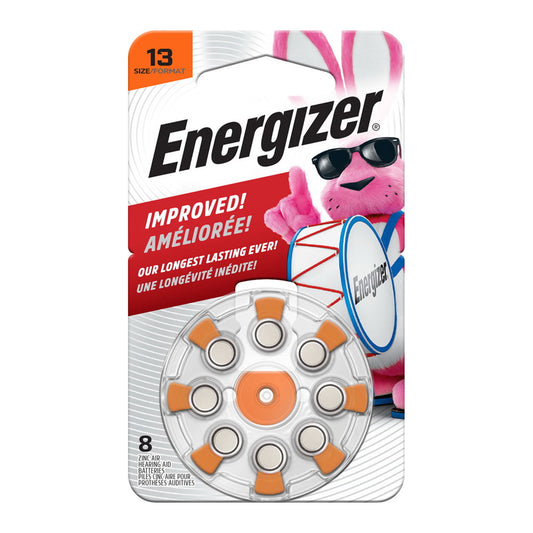 Energizer Hearing Aid Batteries Size 13, Orange Tab