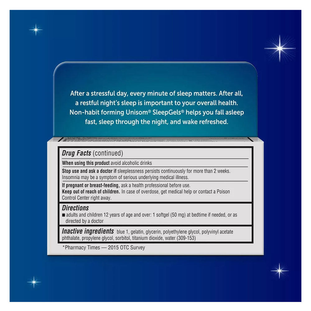 Unisom Sleep Gels, Nighttime Sleep-Aid, 50 Mg