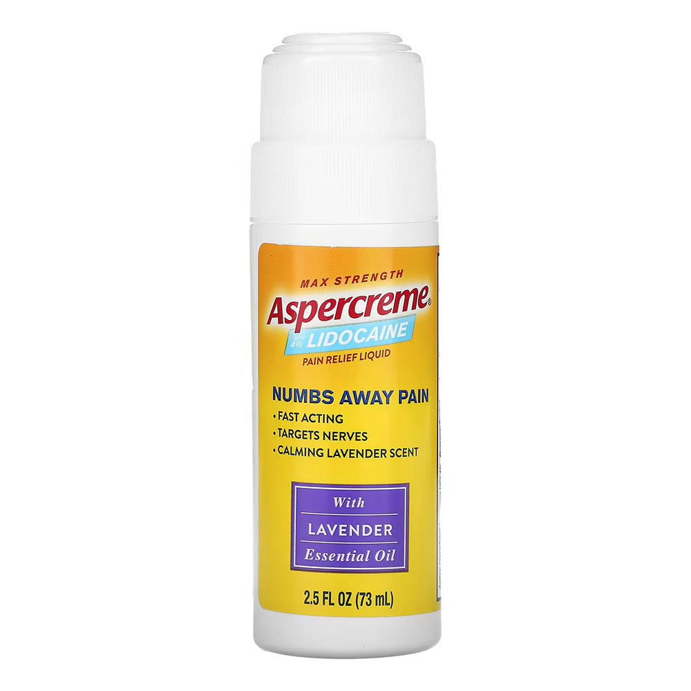 Aspercreme Lidocaine Pain Relief Fast Acting Lavender Roll-On - 2.5 Oz
