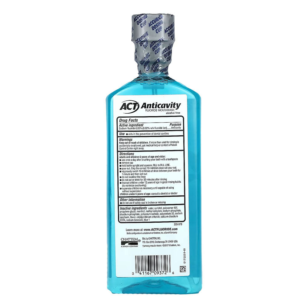 Act Anticavity Zero Alcohol Fluoride Mouthwash 18 Fl. Oz.