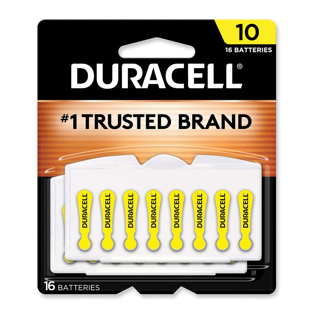 Duracell Da10B16Zm10 Button Cell Hearing Aid Battery, 10, 16/Pk