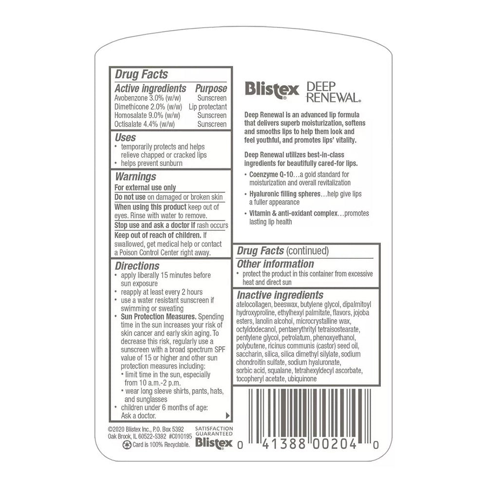 Blistex Deep Renewal Lip Balm, Anti-Aging Formula, 1 Count