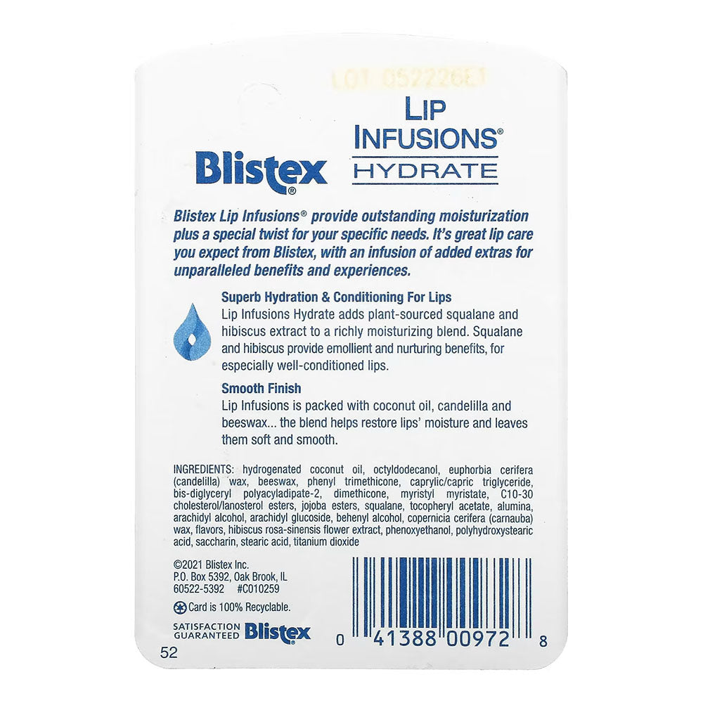 Blistex, Lip Infusions, Hydrate Lip Moisturizer 0.13 Oz