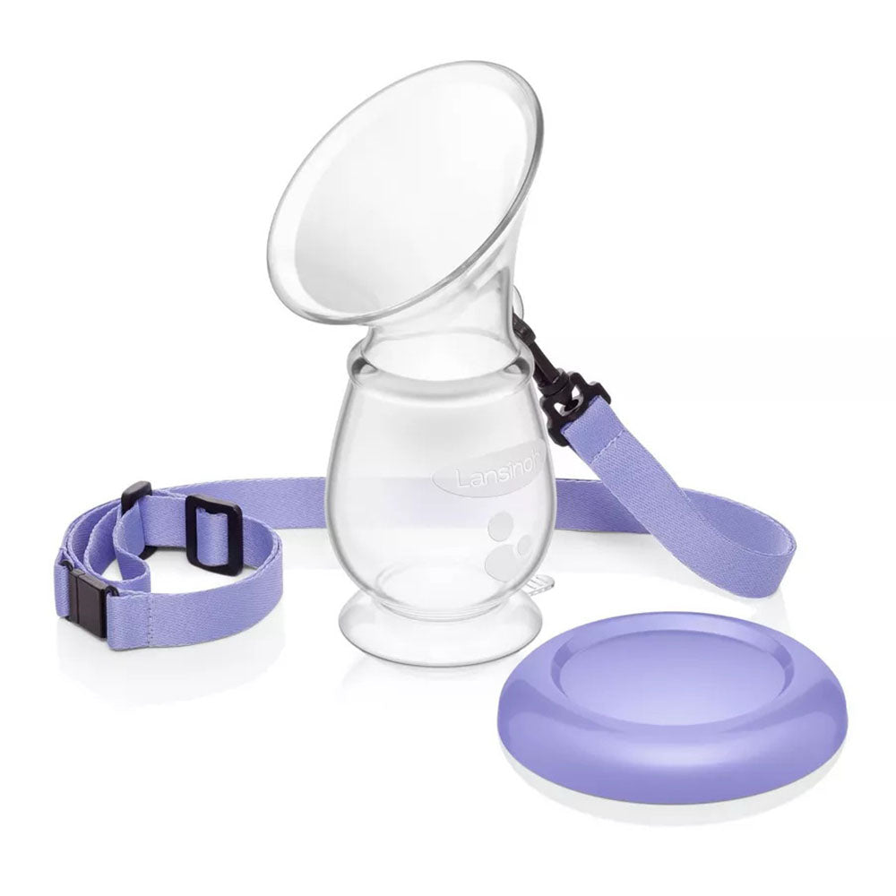 Lansinoh Silicone Breast Pump For Breastfeeding With Suction Base, 4 Ounces