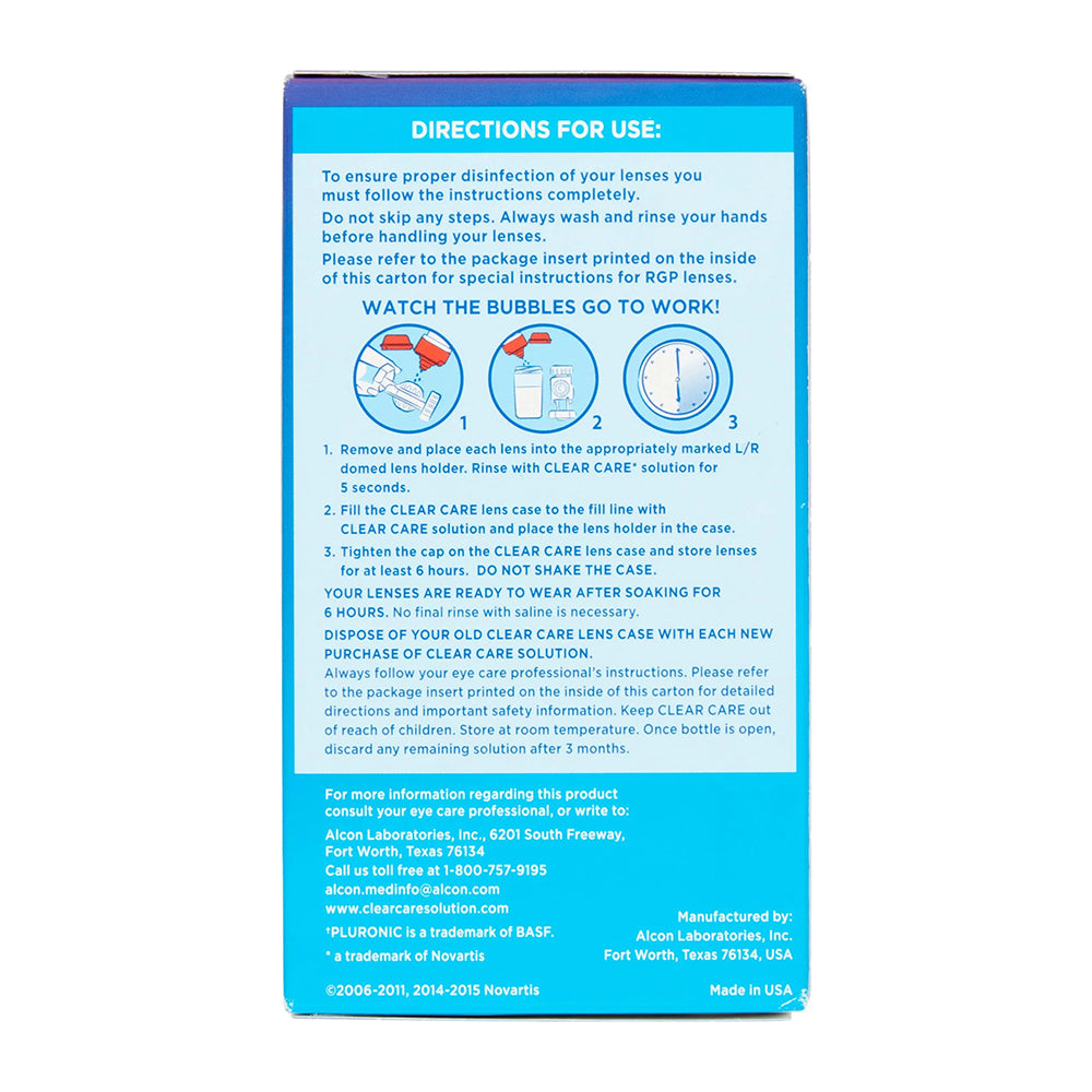 Clear Care Cleaning & Disinfection Solution With Lens Case, 3-Ounces