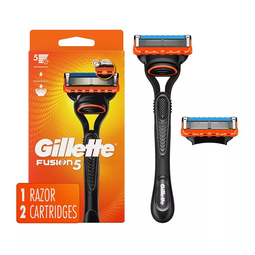 Gillette Fusion5 Razor For Men, Handle + 2 Razor Blade Refills