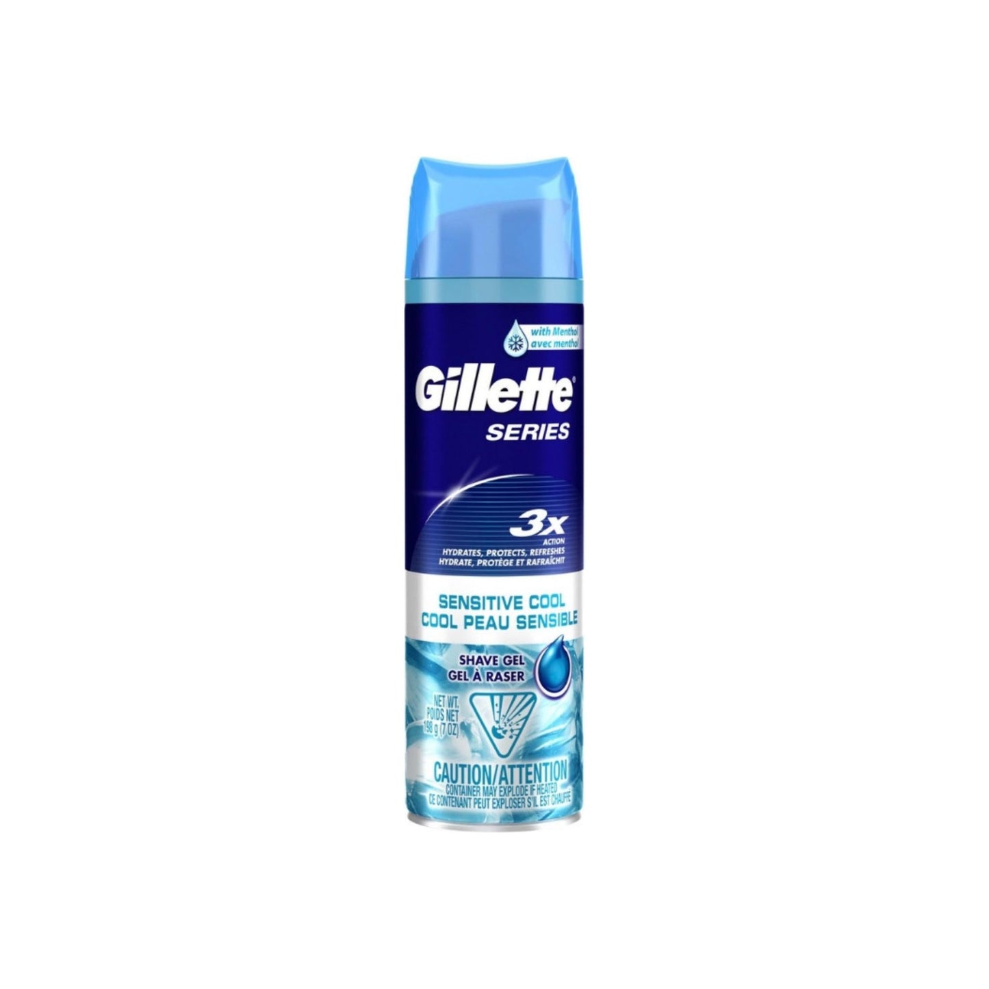 Gillette Series Sensitive Cool Men'S Shaving Gel, 7 Oz