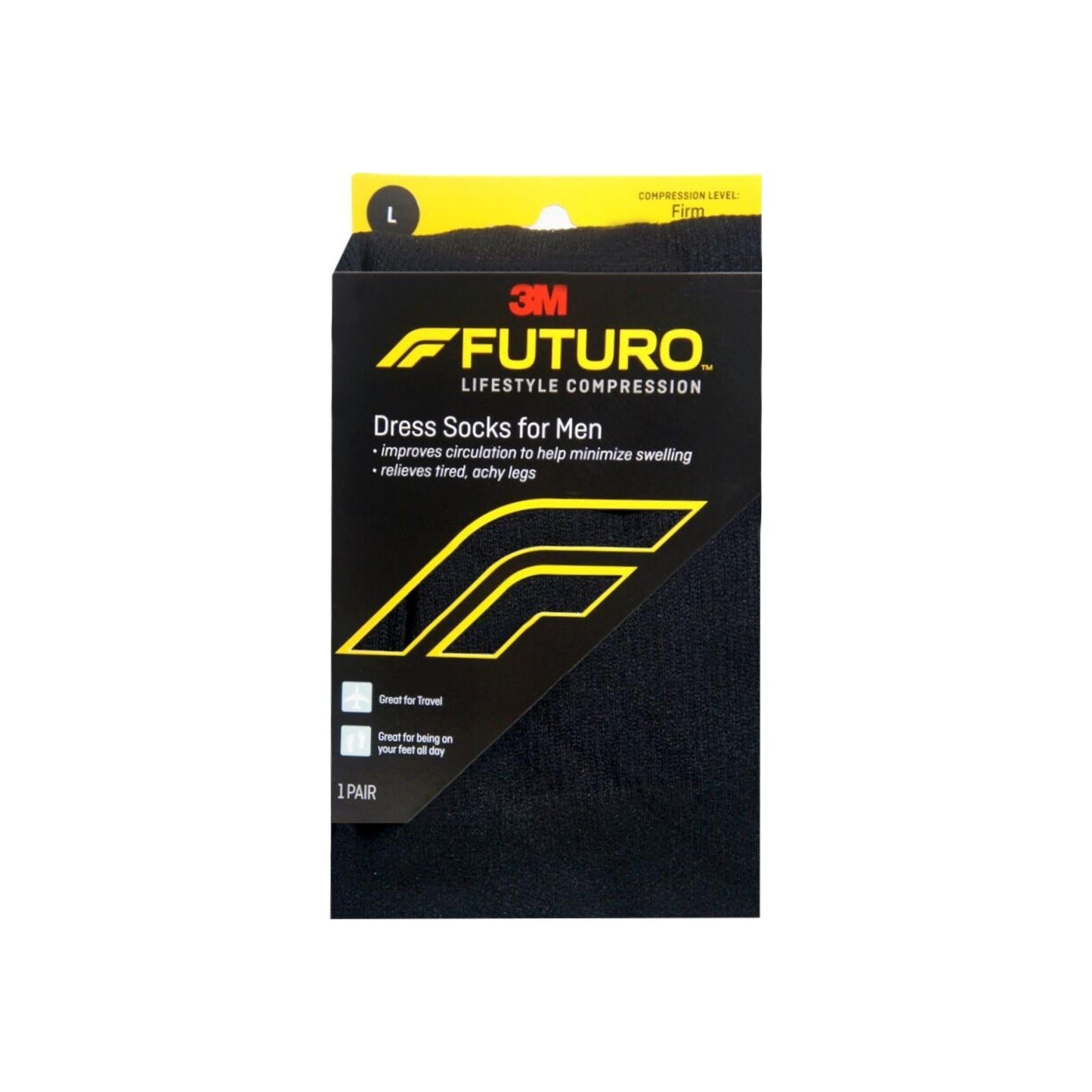 Futuro Restoring Dress Socks For Men Firm Large Black 1 Pair